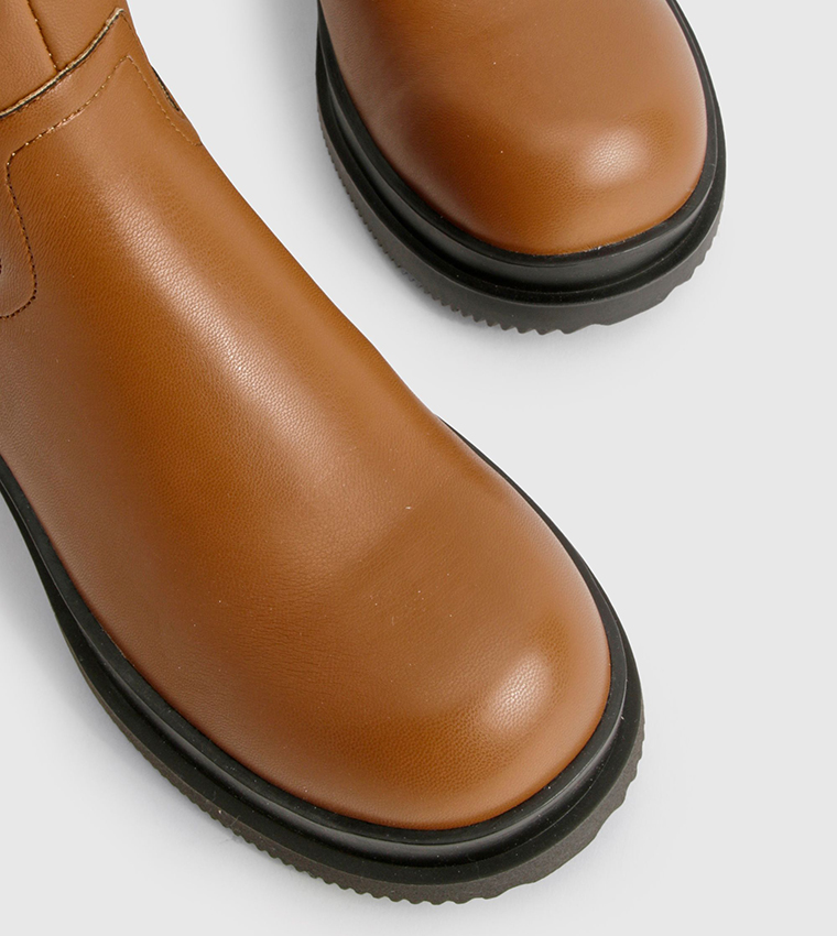 Chunky Column Knee High Boots