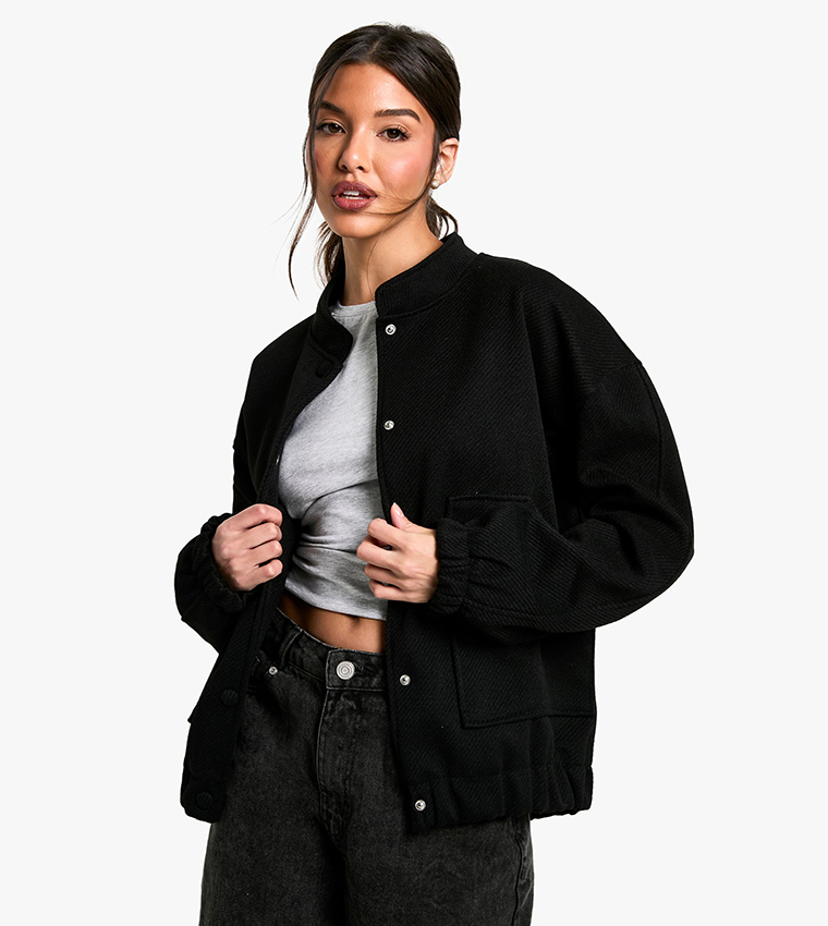 Wool Look Bomber Jacket