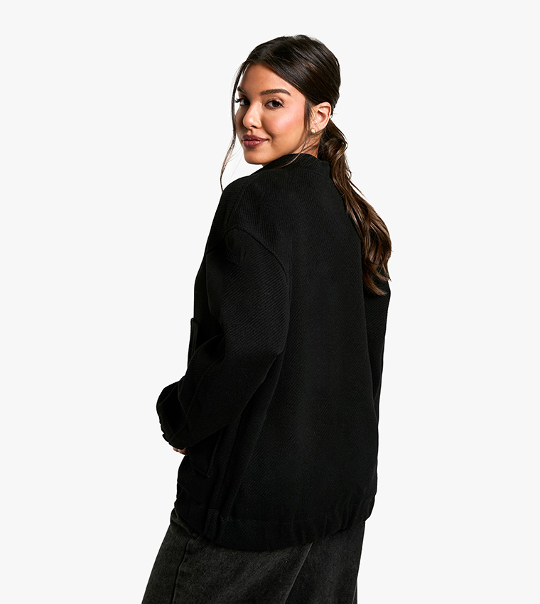 Wool Look Bomber Jacket