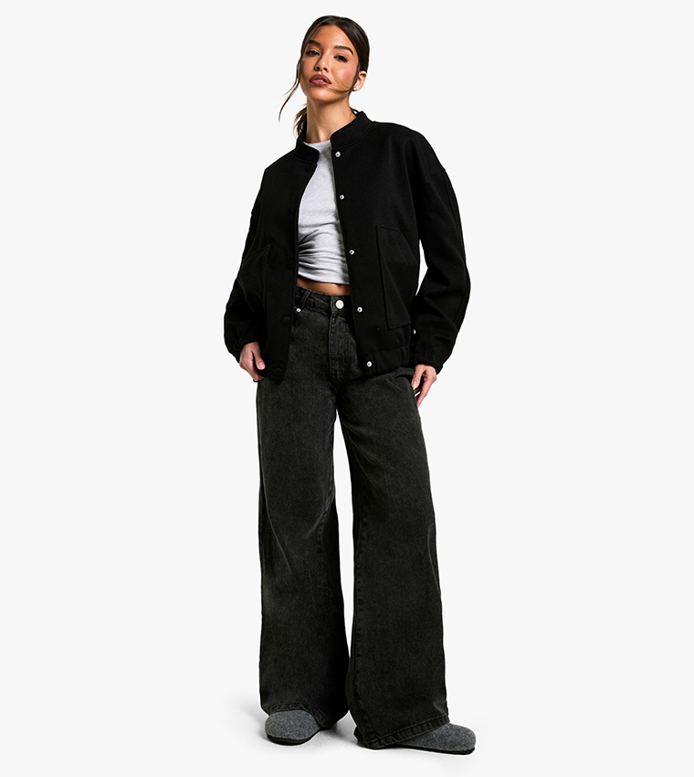 Wool Look Bomber Jacket