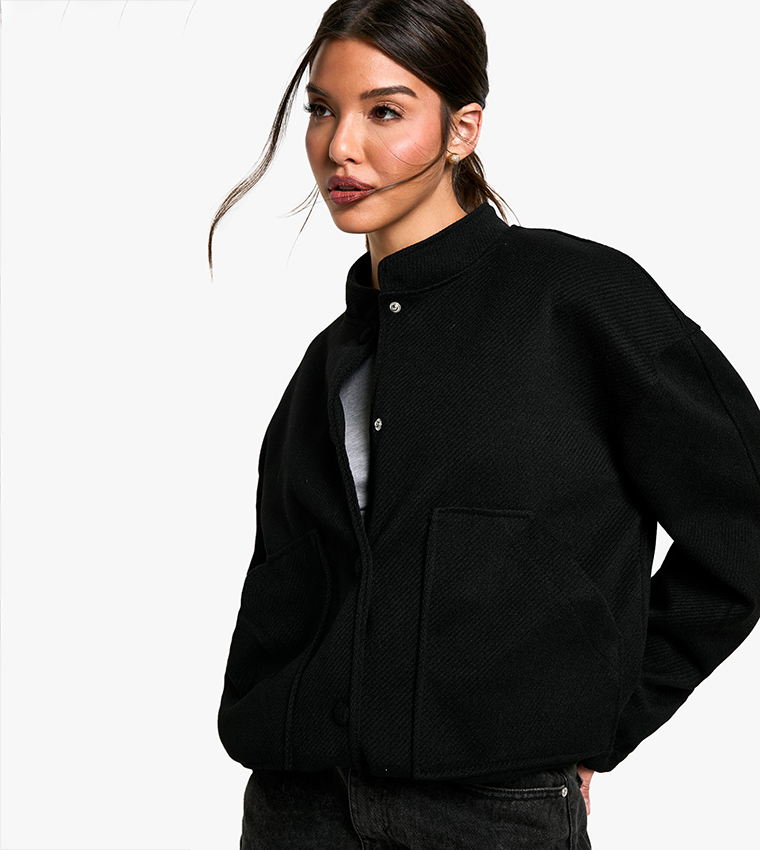 Wool Look Bomber Jacket