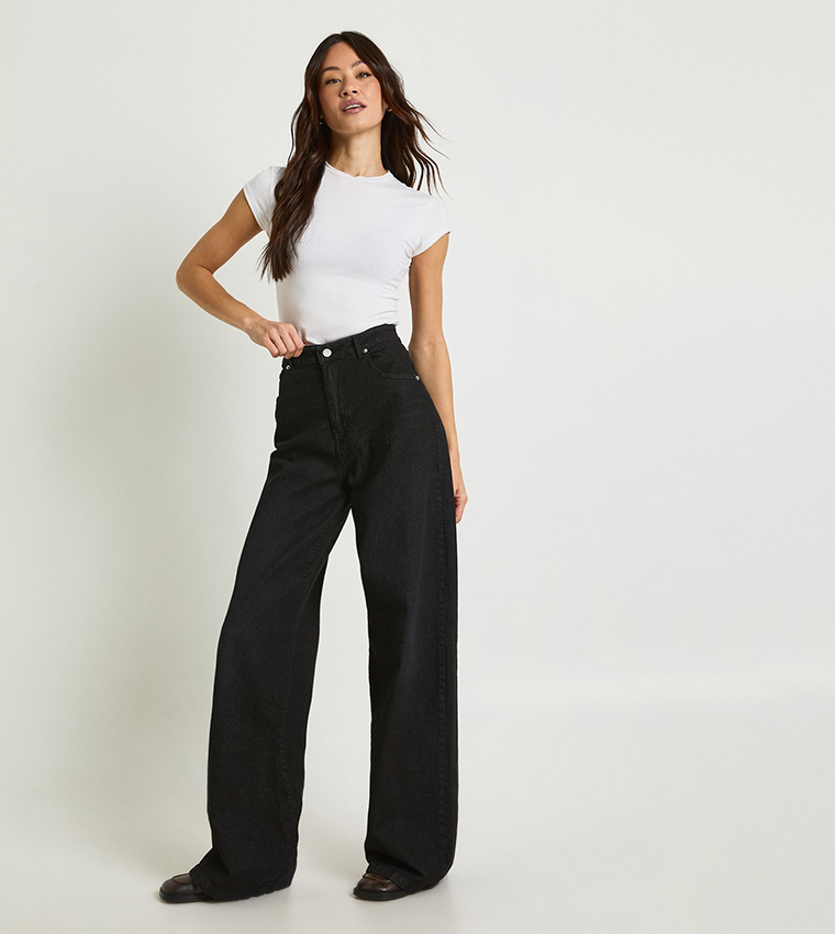 Tall Washed Wide Leg Jeans