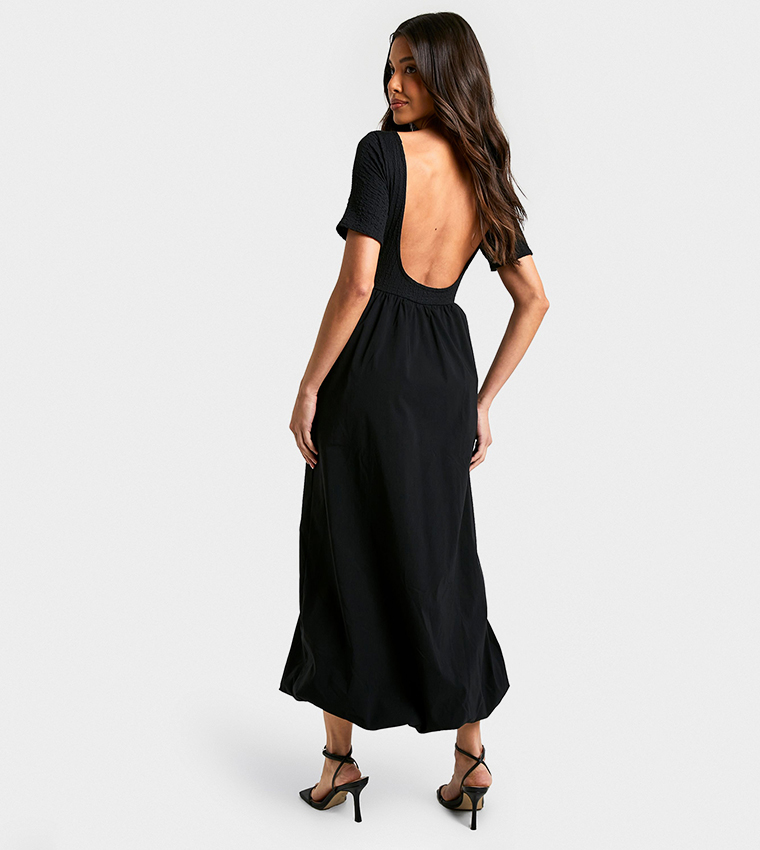 Texture Volume Skirt Midaxi Dress