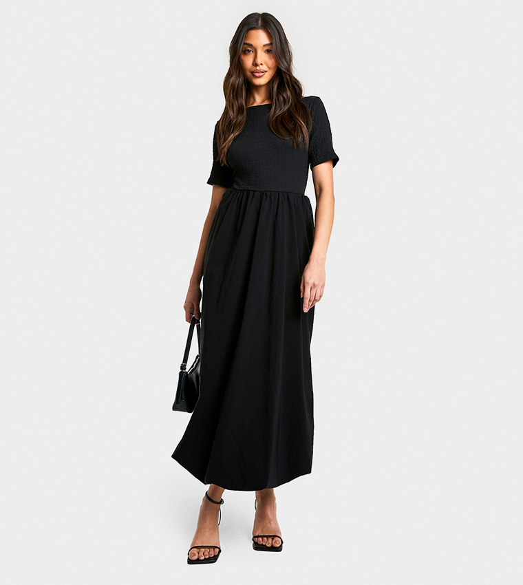 Texture Volume Skirt Midaxi Dress