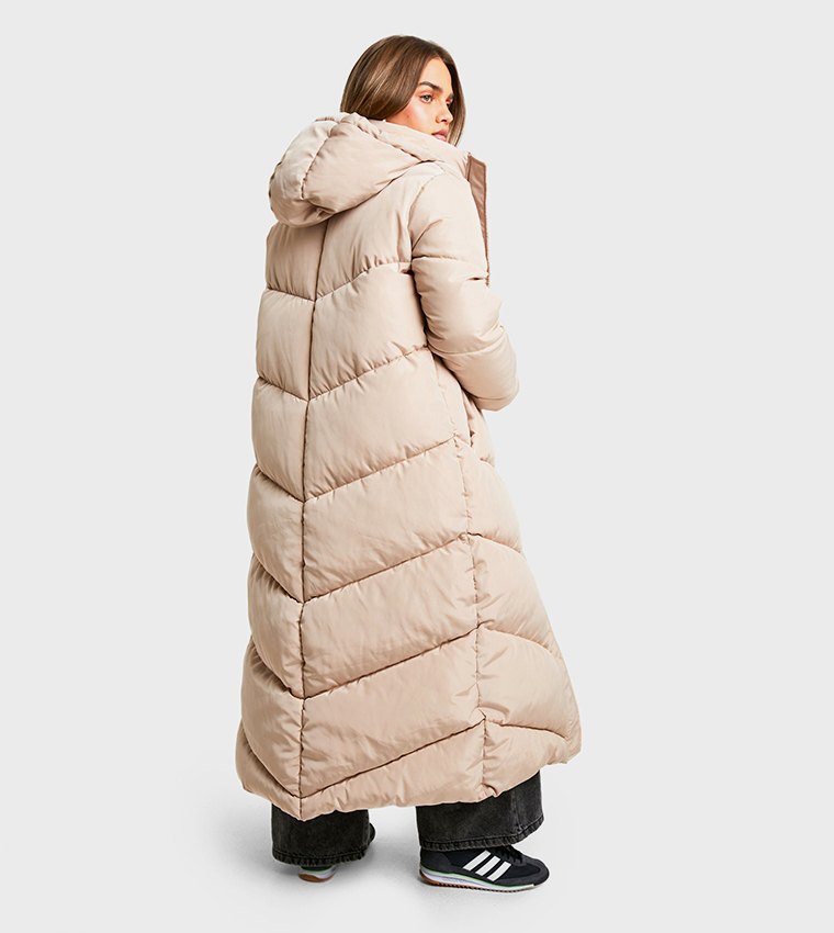 Petite Hooded Longline Puffer Jacket