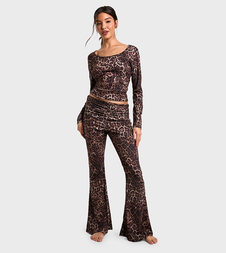 Leopard Print Flared Pyjama Bottom