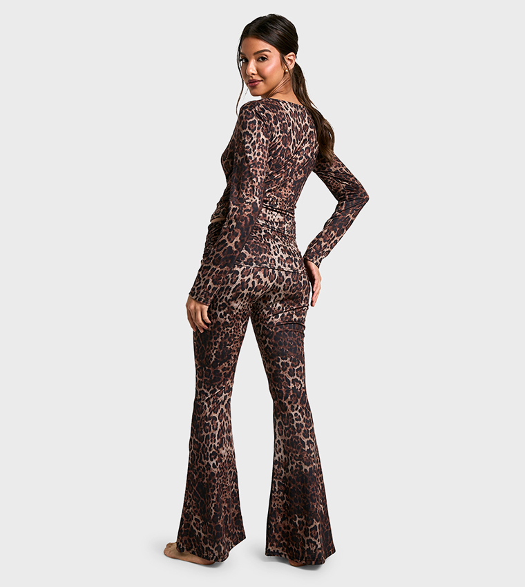Leopard Print Flared Pyjama Bottom