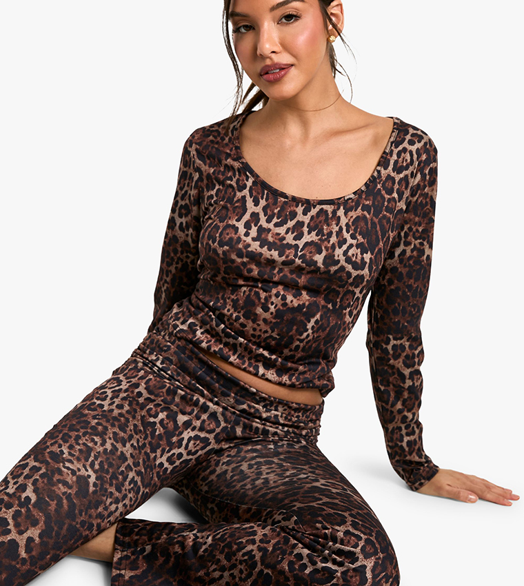 Leopard Print Flared Pyjama Bottom