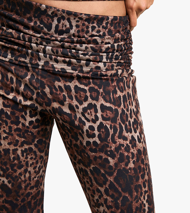 Leopard Print Flared Pyjama Bottom