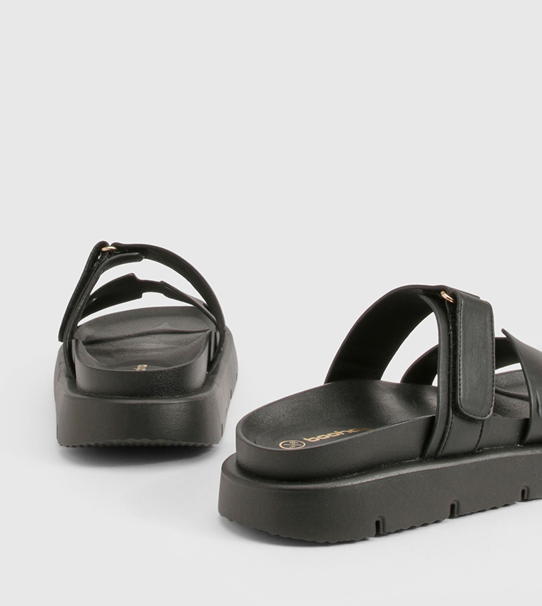 Block Double Strap Flatform Sandals