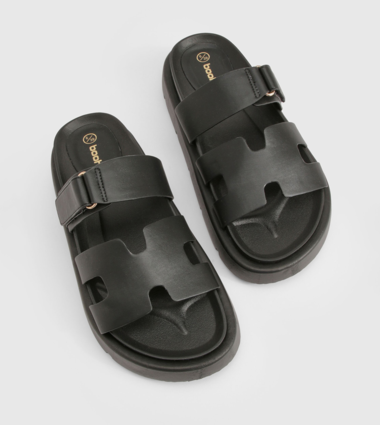 Block Double Strap Flatform Sandals