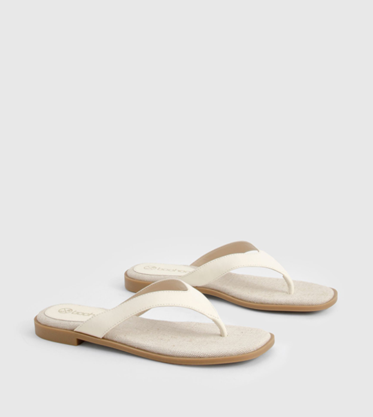 Buy Boohoo Chunky Strap Flat Sandals In White 6thStreet UAE