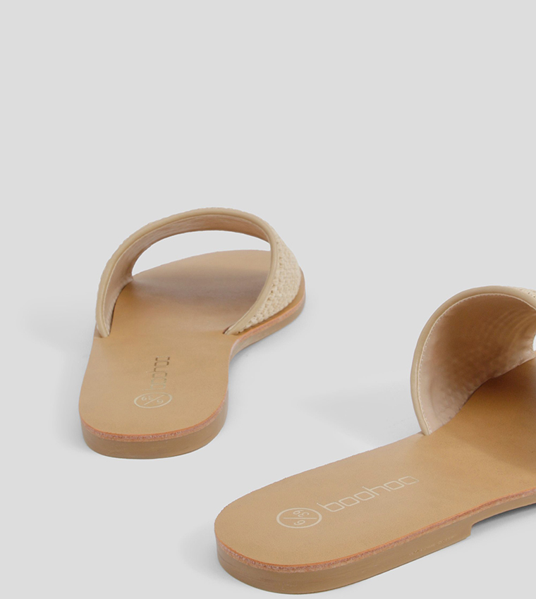 Wide Fit Raffia Flat Sandals