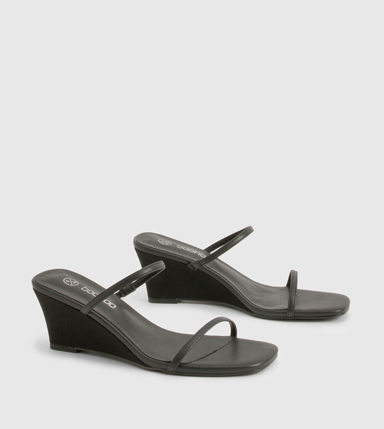2 Part Strap Wedge Sandals