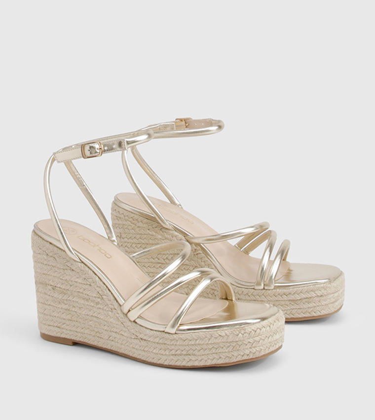 Strappy Block Wedge Sandals