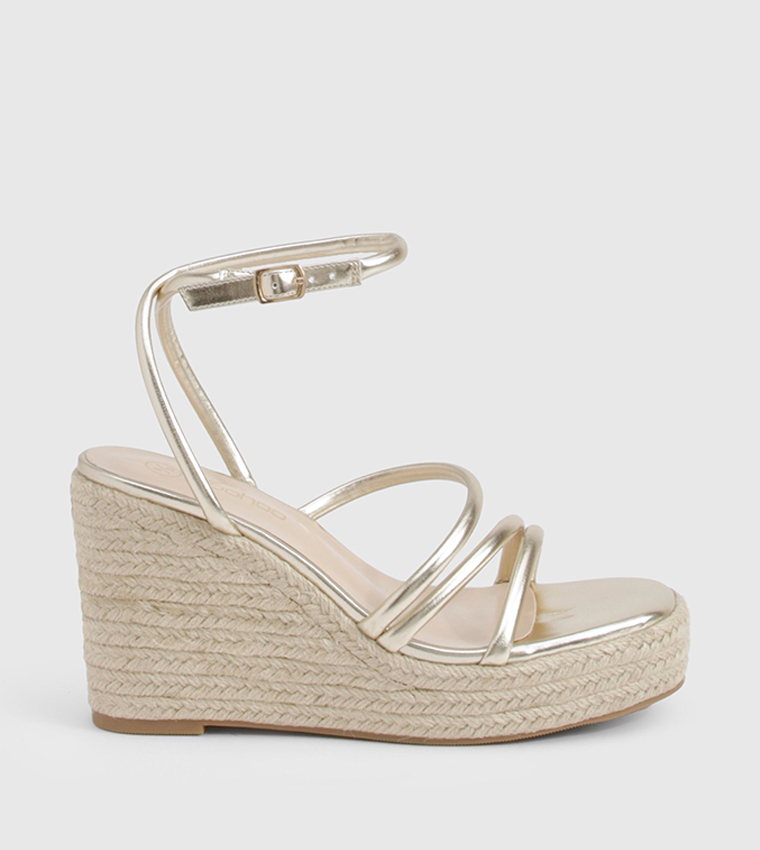 Strappy Block Wedge Sandals