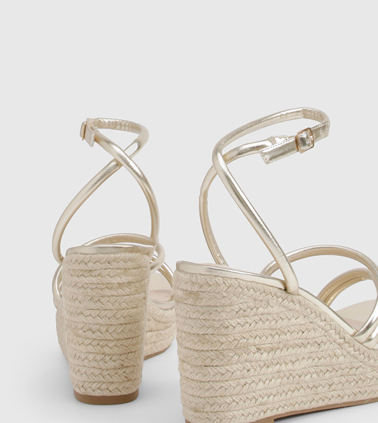 Strappy Block Wedge Sandals