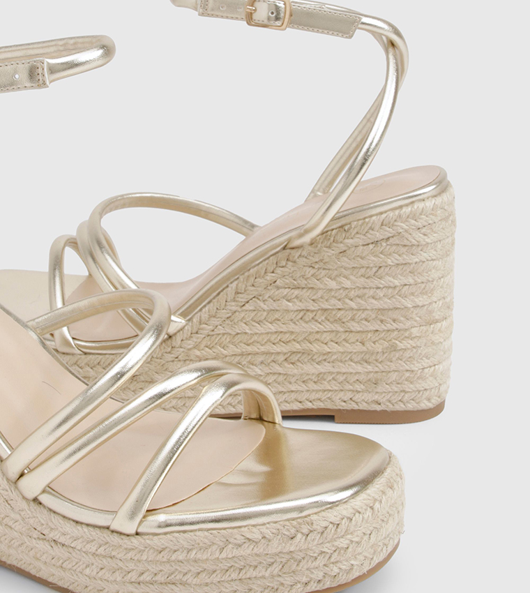 Strappy Block Wedge Sandals