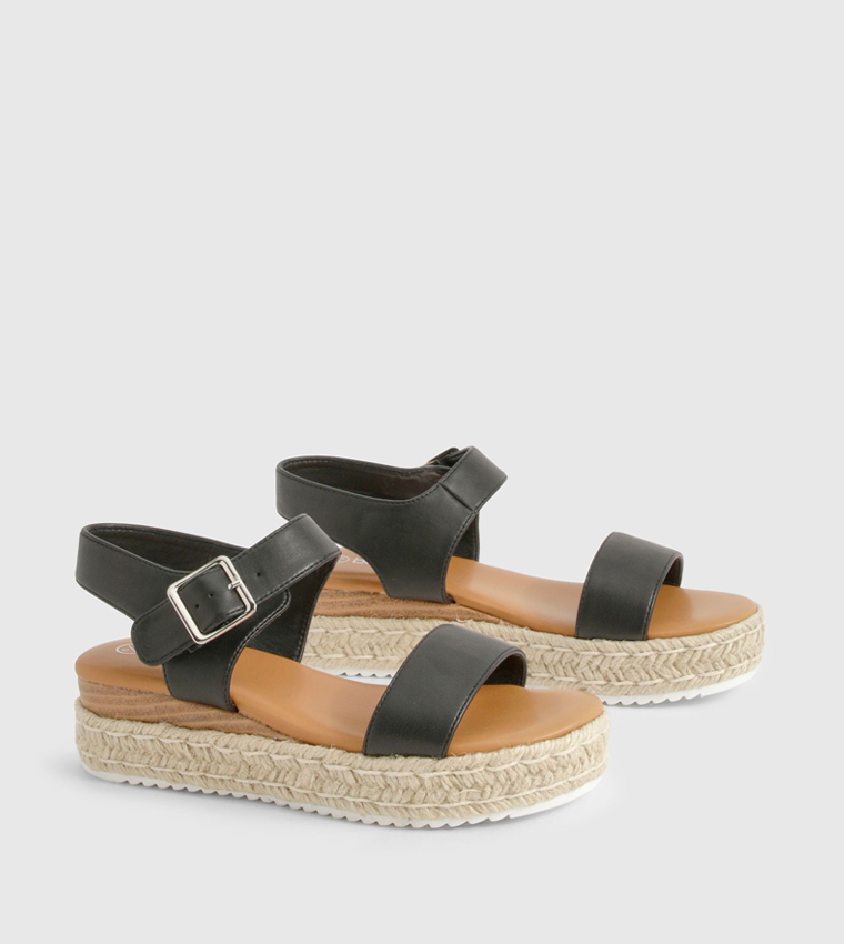 Buckle 2 Part Wedge Sandals