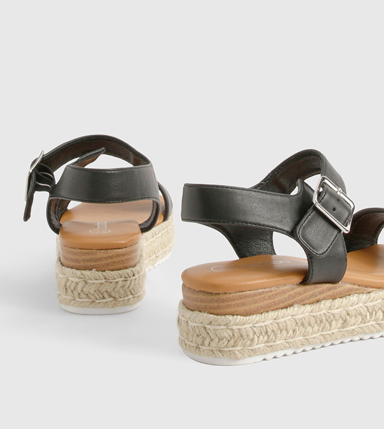 Buckle 2 Part Wedge Sandals