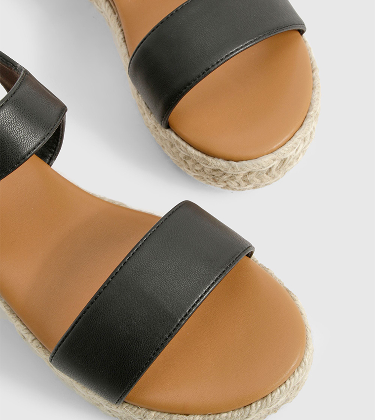 Buckle 2 Part Wedge Sandals