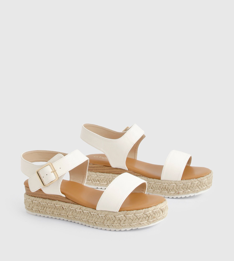 Buckle 2 Part Wedge Sandals