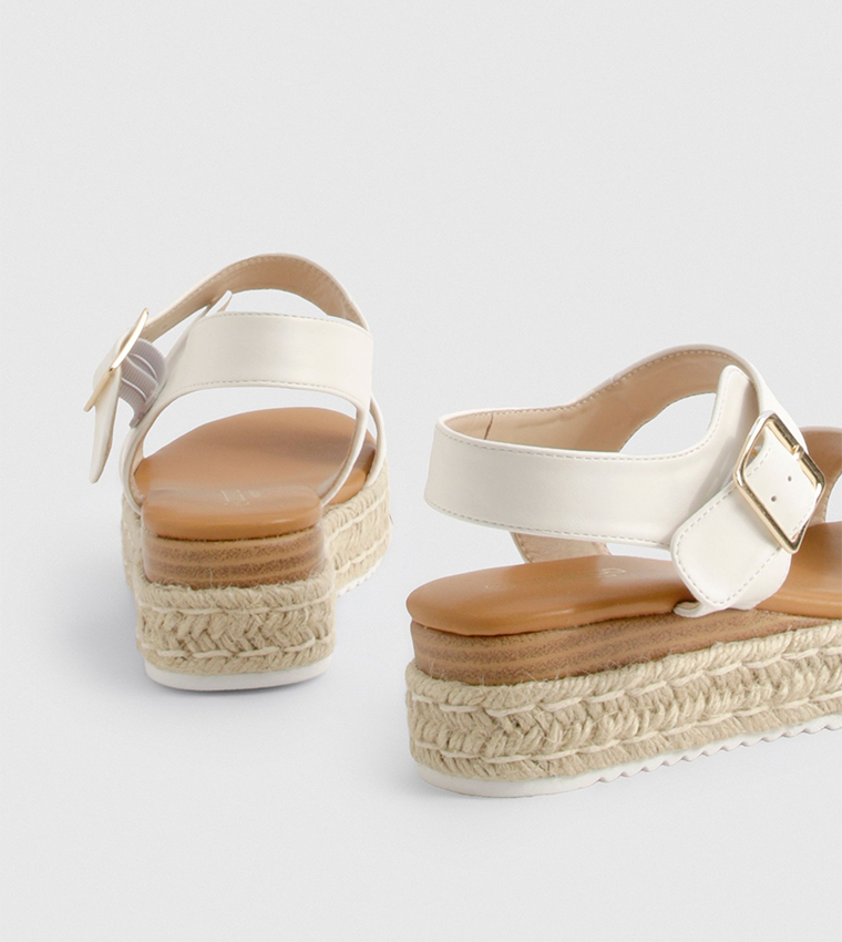 Buckle 2 Part Wedge Sandals