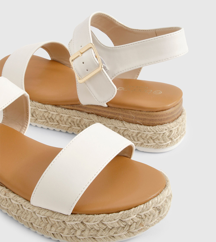 Buckle 2 Part Wedge Sandals