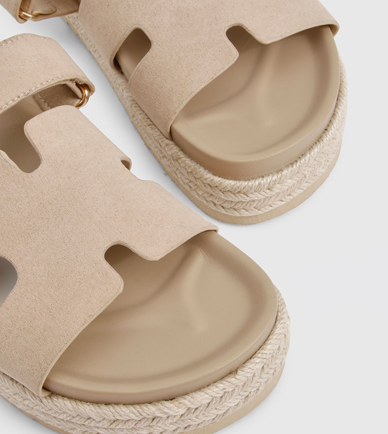 Faux Suede Flatform Sandals