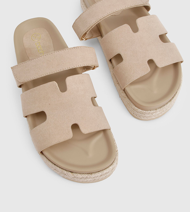 Faux Suede Flatform Sandals