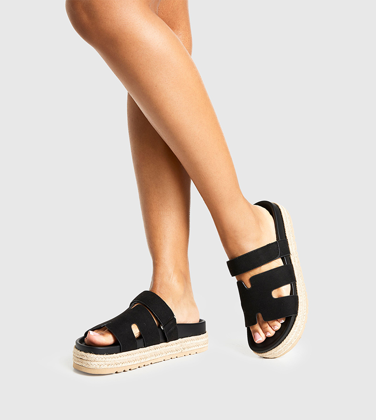 Faux Suede Platform Sandals