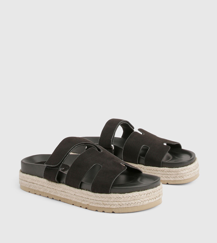 Faux Suede Platform Sandals