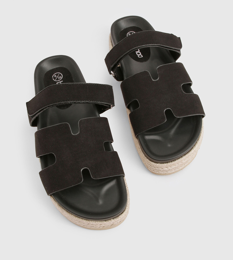 Faux Suede Platform Sandals