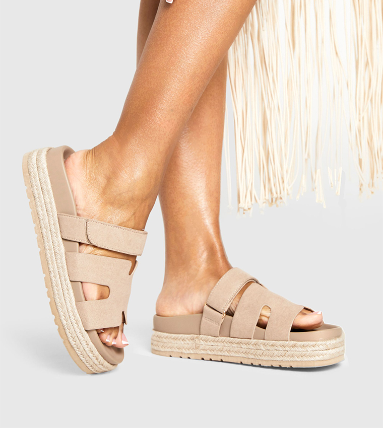 Faux Suede Platform Sandals