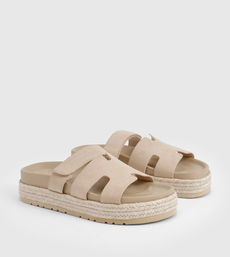 Faux Suede Platform Sandals
