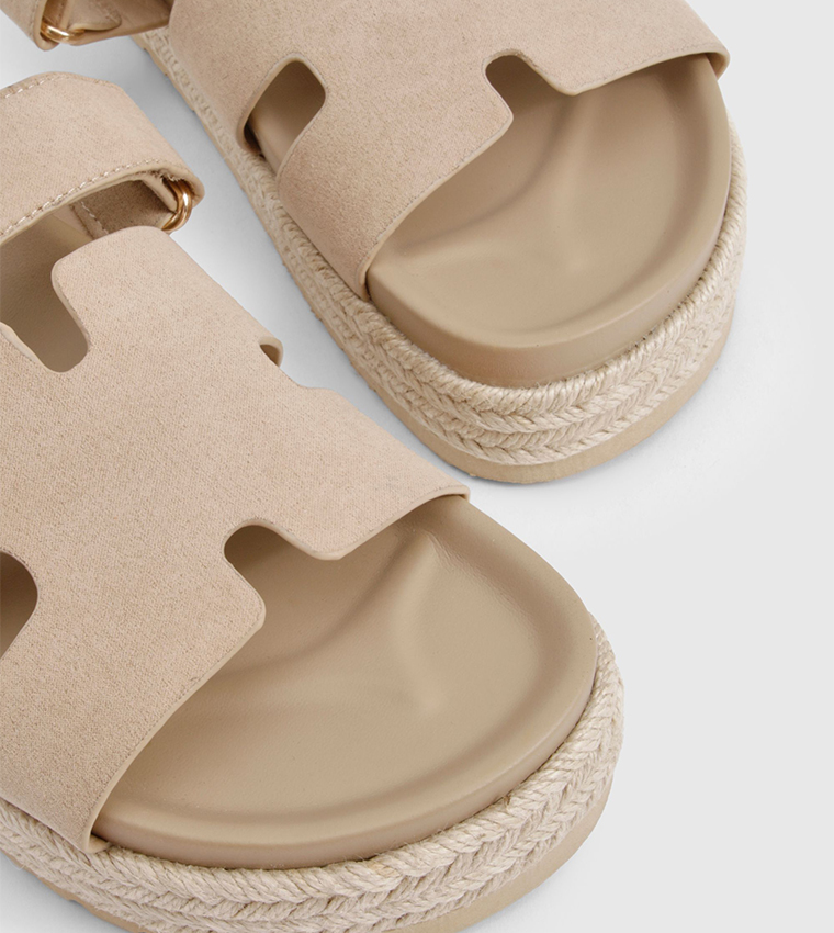 Faux Suede Platform Sandals