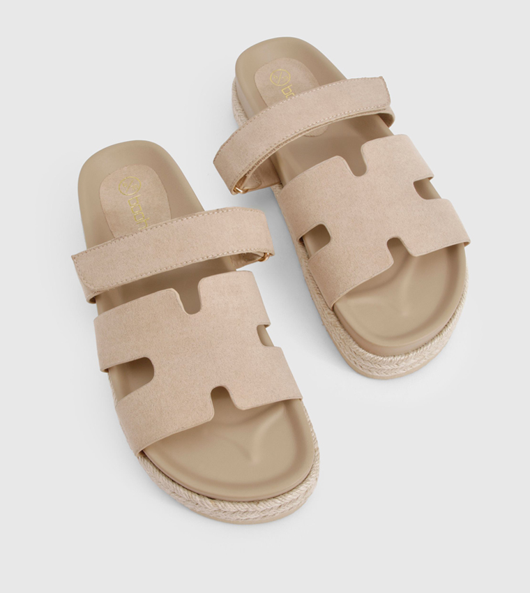 Faux Suede Platform Sandals