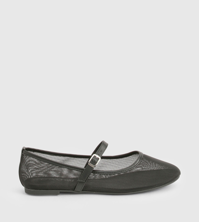 Mesh Strap Detail Mary Janes