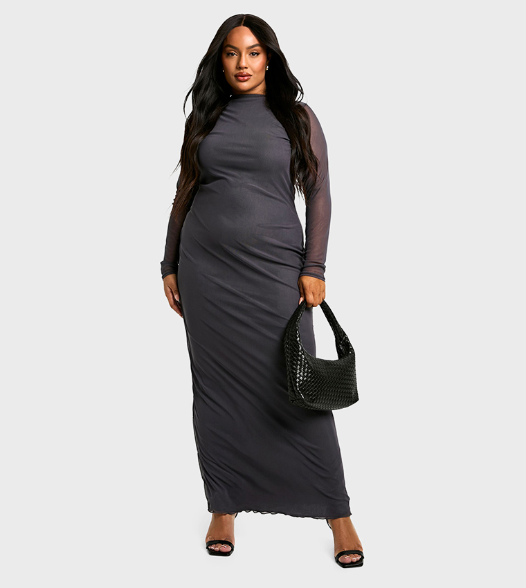 Plus Size Boohoo Clothing Uk Buy Boohoo Curve Mesh Long Sleeves