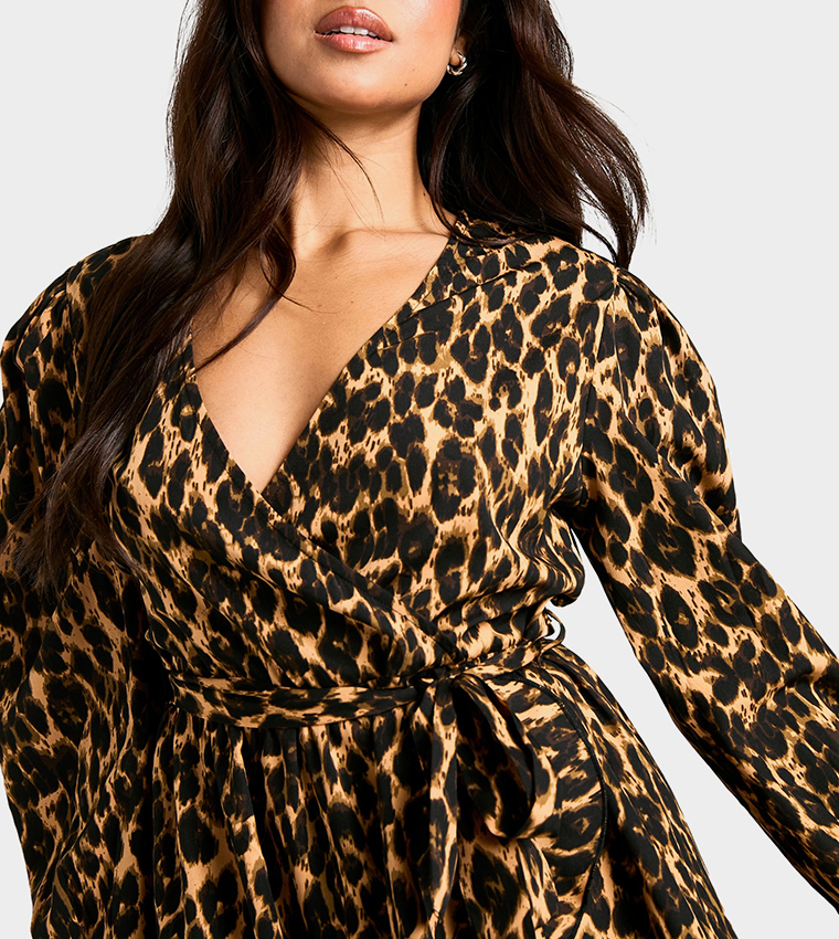 Mini Dress Womens Leopard Print Wrap Dress Ladies Dresses Boohoo
