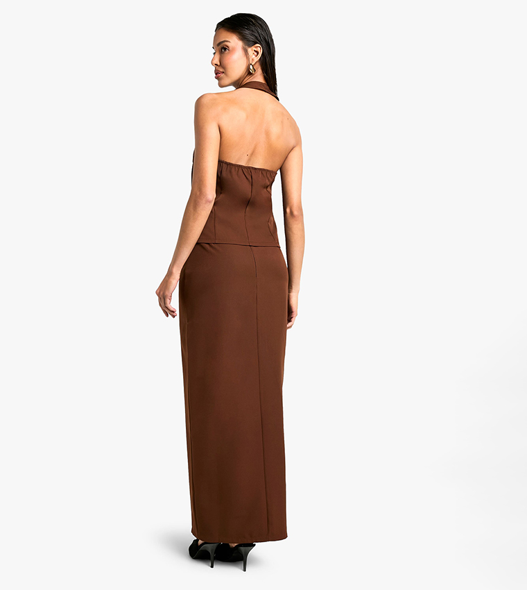 Woven Tailored Maxi Skirt