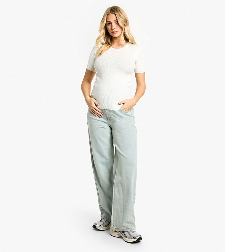 Maternity Over The Bump Wide Leg Jeans