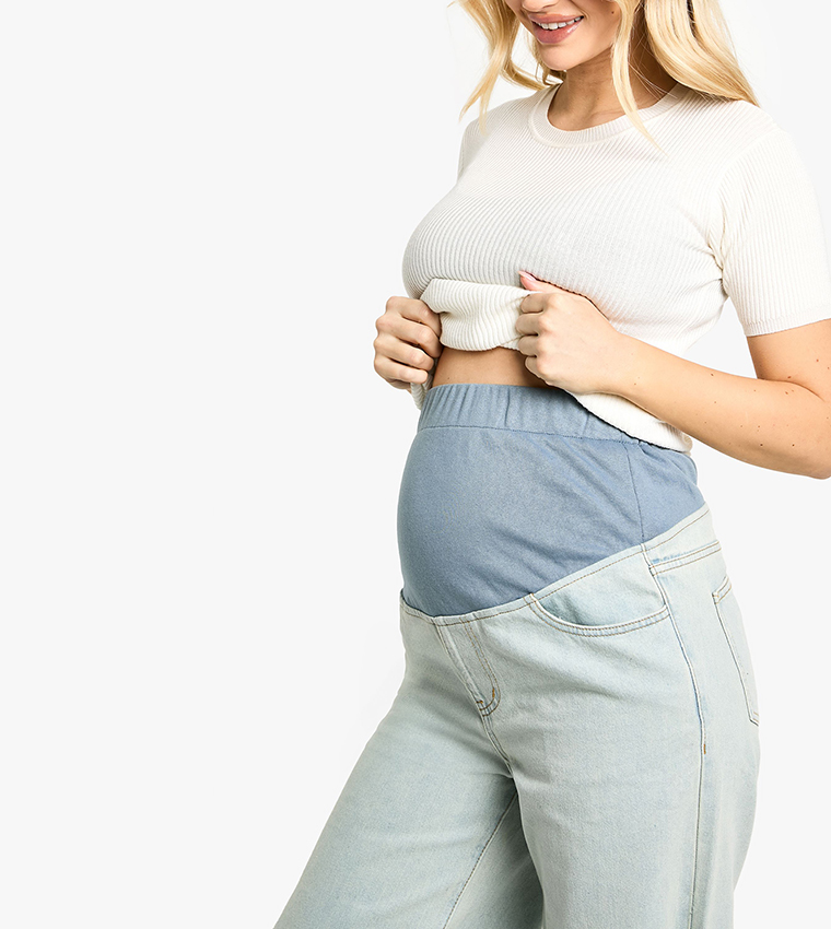 Maternity Over The Bump Wide Leg Jeans