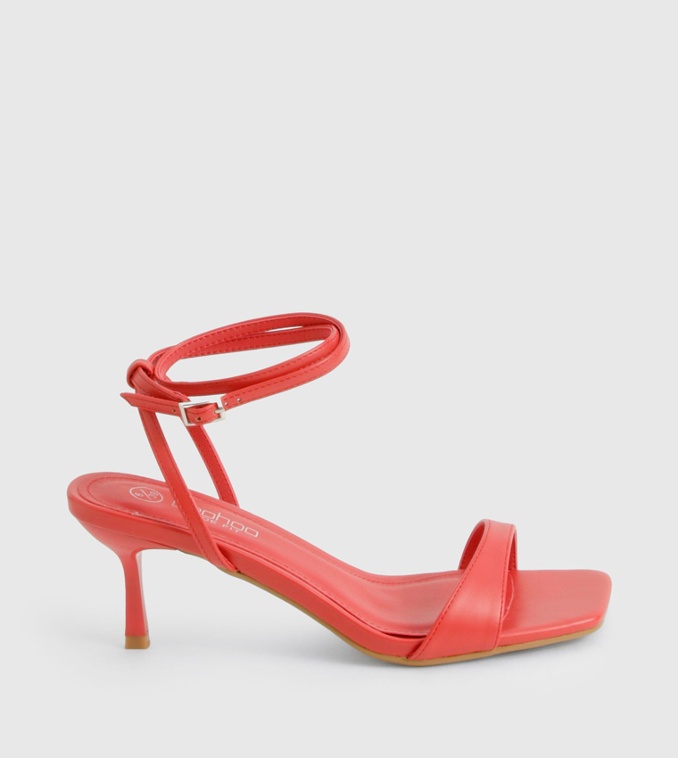 Wide Fit Two Part Low Strappy Heeled Sandals