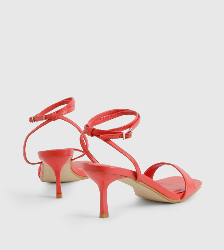 Wide Fit Two Part Low Strappy Heeled Sandals