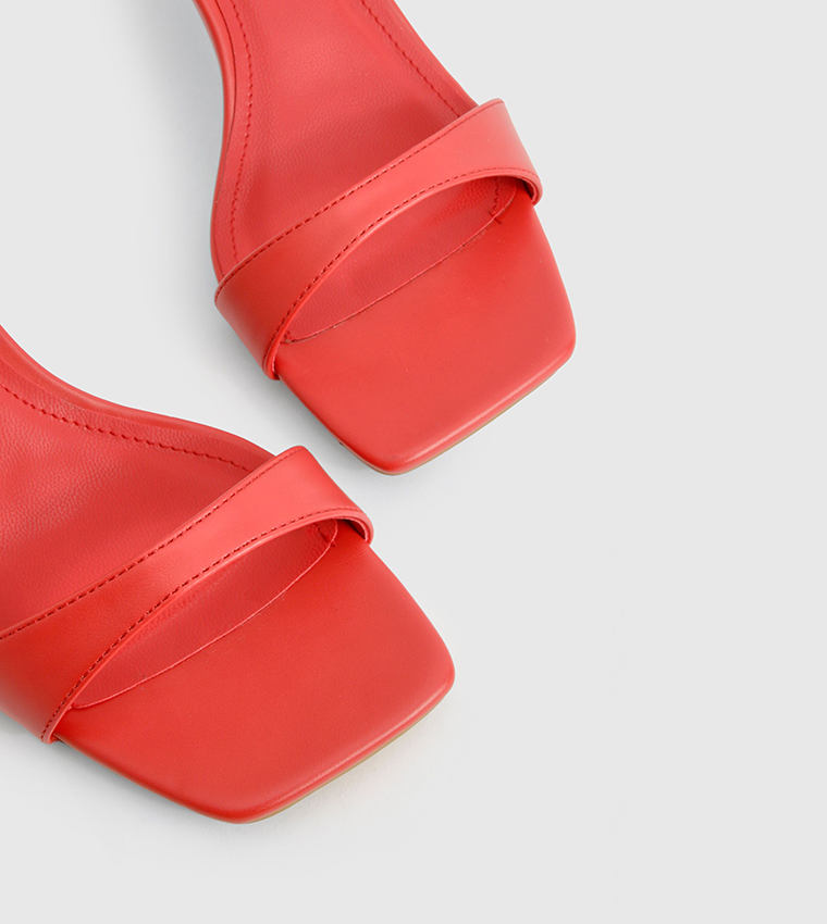 Wide Fit Two Part Low Strappy Heeled Sandals