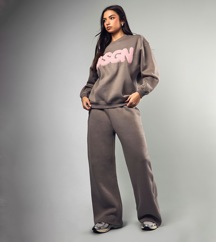 Design Towelling Applique Sweatpants