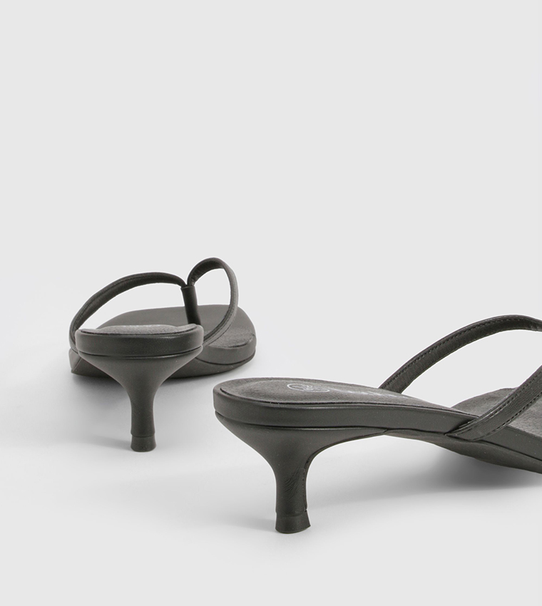 Low Toe Post Heeled Sandals