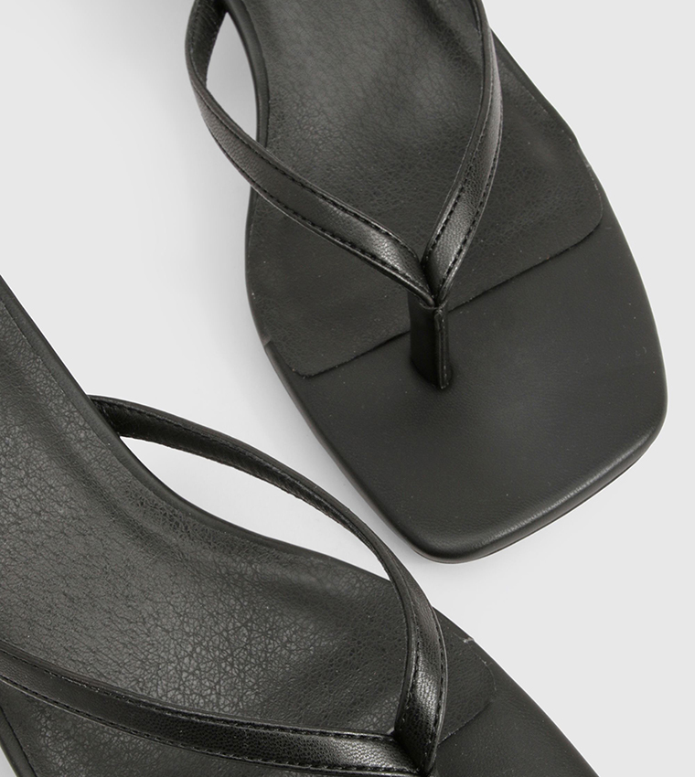 Low Toe Post Heeled Sandals