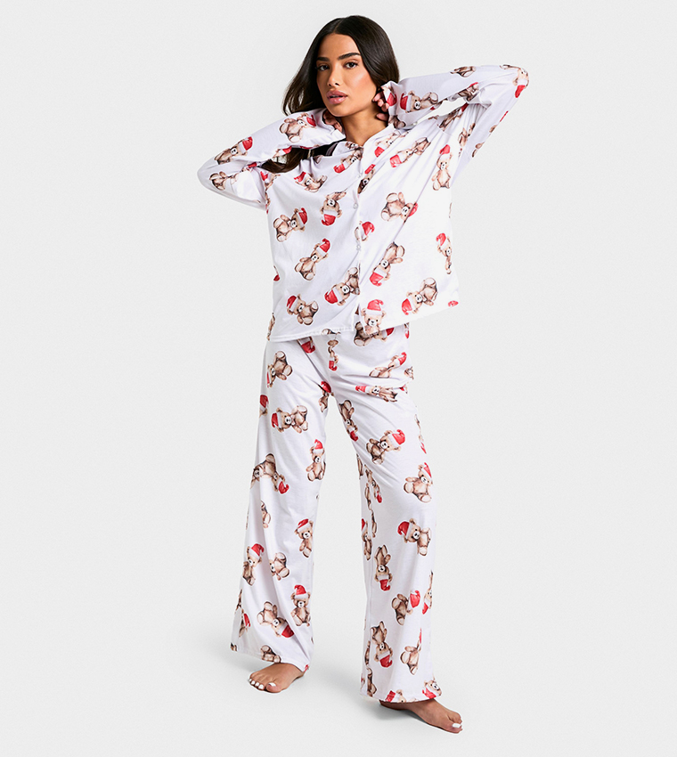 Bear Pyjamas Teddy Pjs Womens Boux Avenue Teddy Bear Fleece PJ In